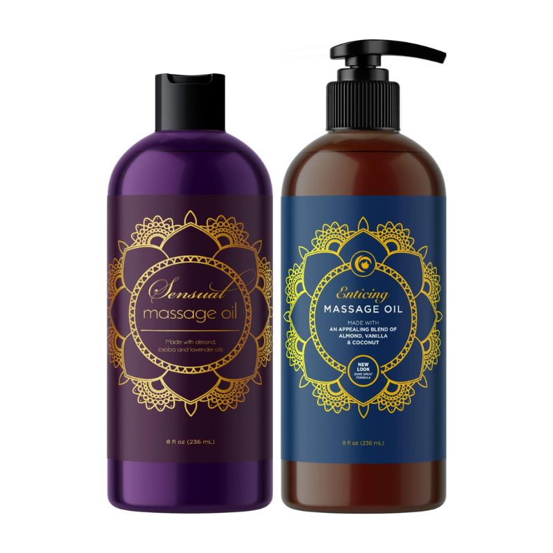 Alluring Massage Oil Kit – Lavender & Vanilla Aromatherapy Oils with Pure Essentials