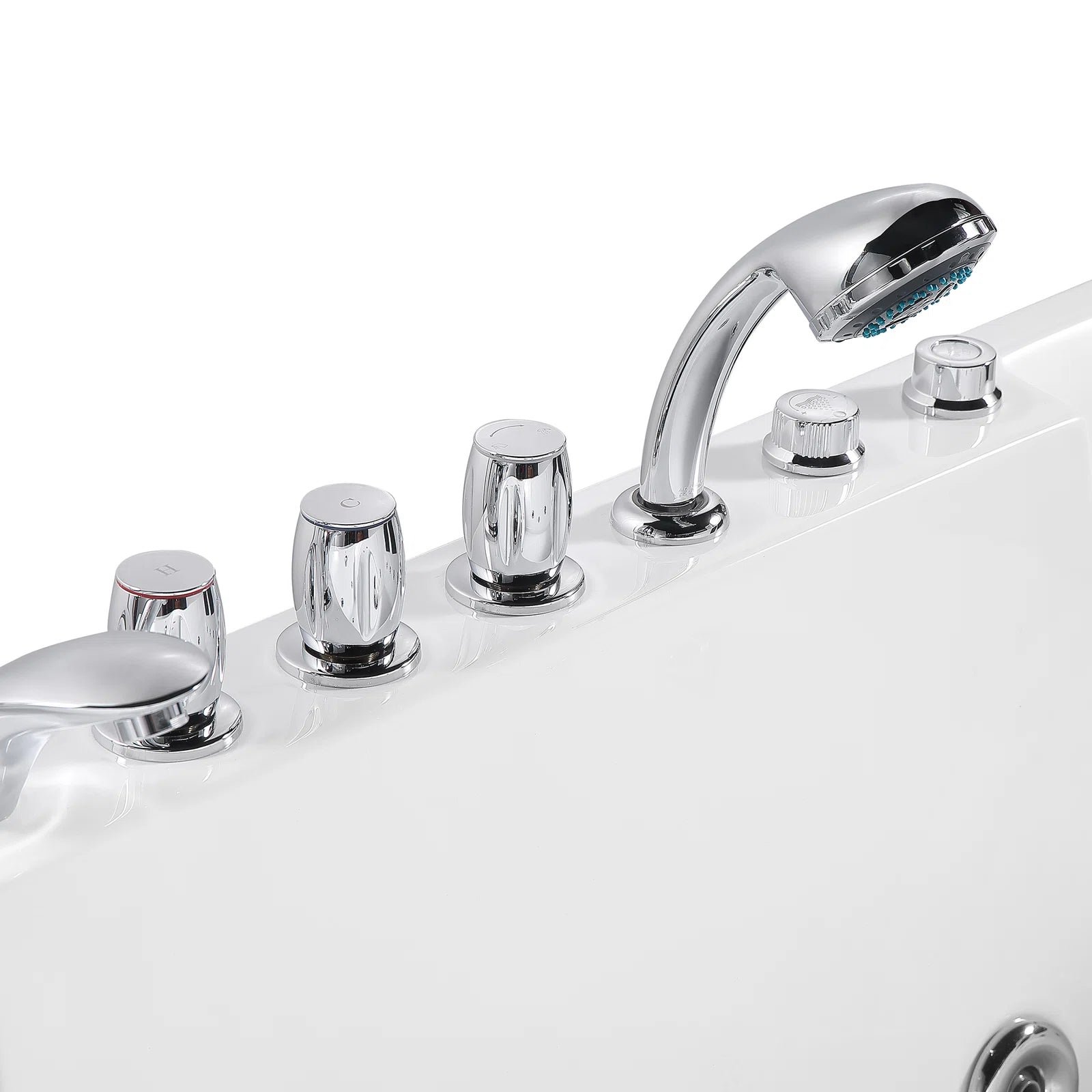 Empava 72 x 48 All-in-One Acrylic Rectangle Whirlpool Bathtub with 10 Water Jets & LED Lights - Spa-Like Relaxation with Left-Side Drain & 3-Side Alcove Install