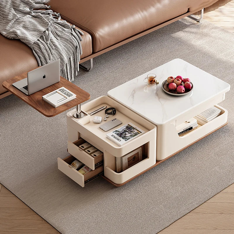 Apartamento Hotel Coffee Table Retractable Wood Household Minimalist Coffee Table Italian Drawer Tavolino Da Salotto Furniture