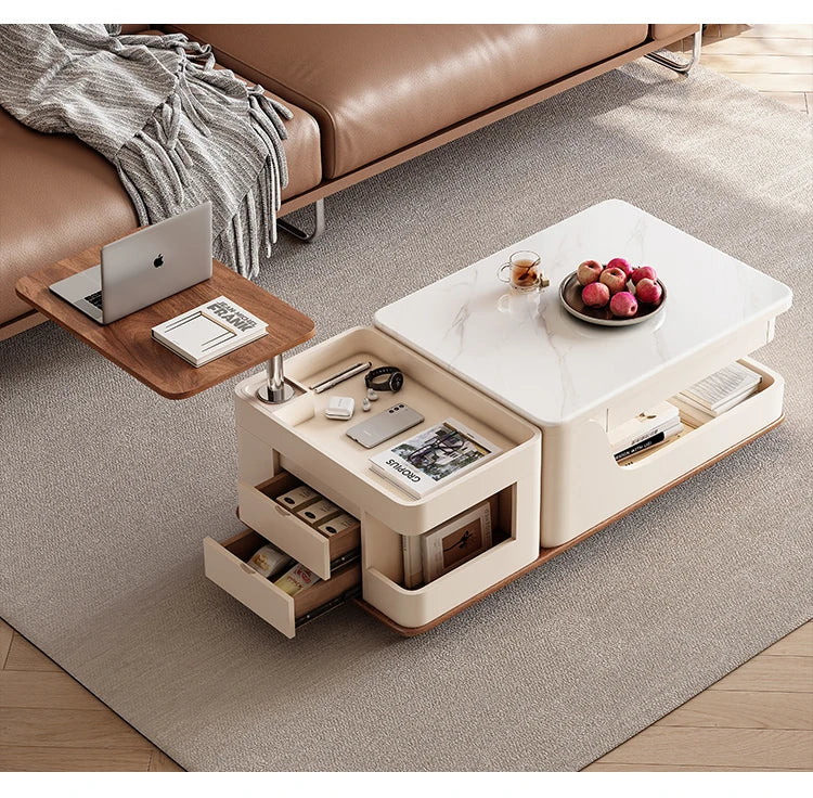 Apartamento Hotel Coffee Table Retractable Wood Household Minimalist Coffee Table Italian Drawer Tavolino Da Salotto Furniture