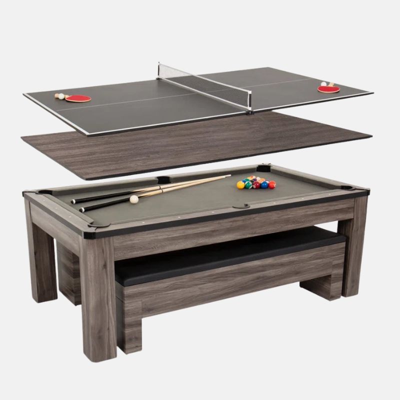 Hampton 3-In-1 Combination Table Includes Billiards, Table Tennis, & Dining Table