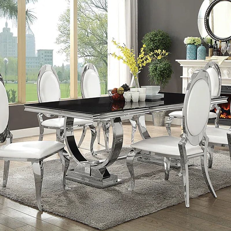 Westhampton Glass Top Trestle Dining Set