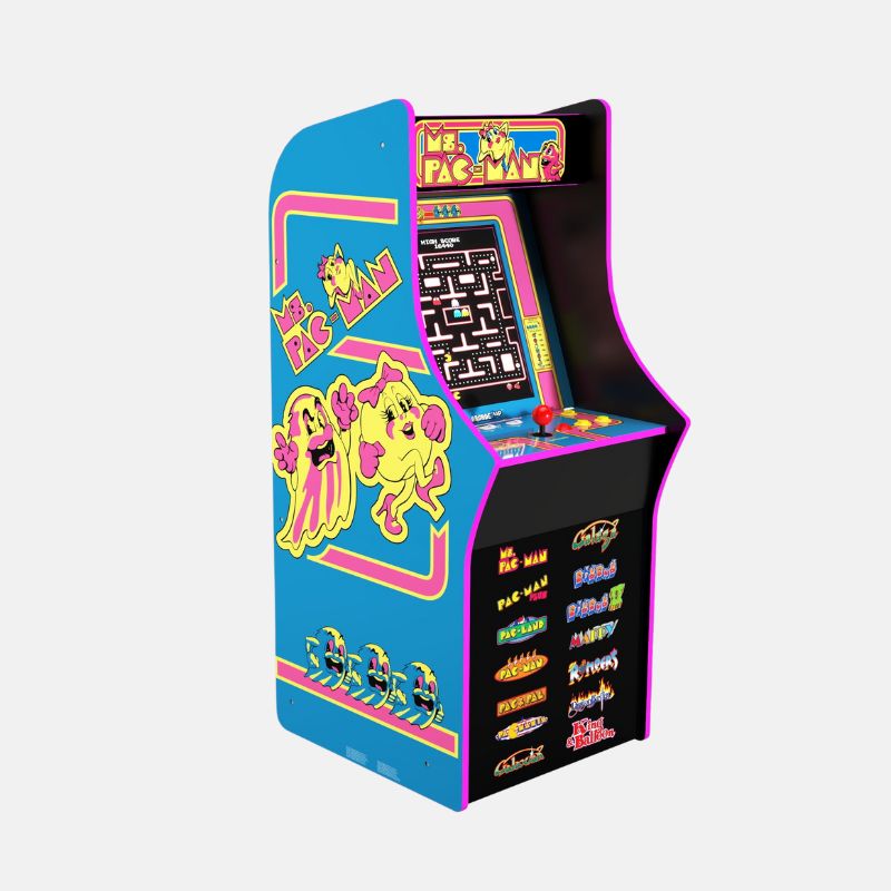 Ms. PAC-MAN Classic Arcade Game, Built for Your Home, 4-Foot-Tall Stand-Up Cabinet, 14 Classic Games, and 17-Inch Screen