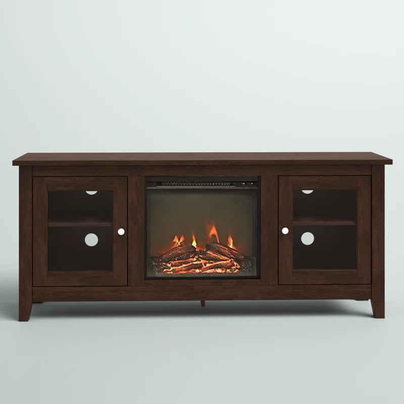 Kohn 58" 2-Door TV Stand with Electric Fireplace