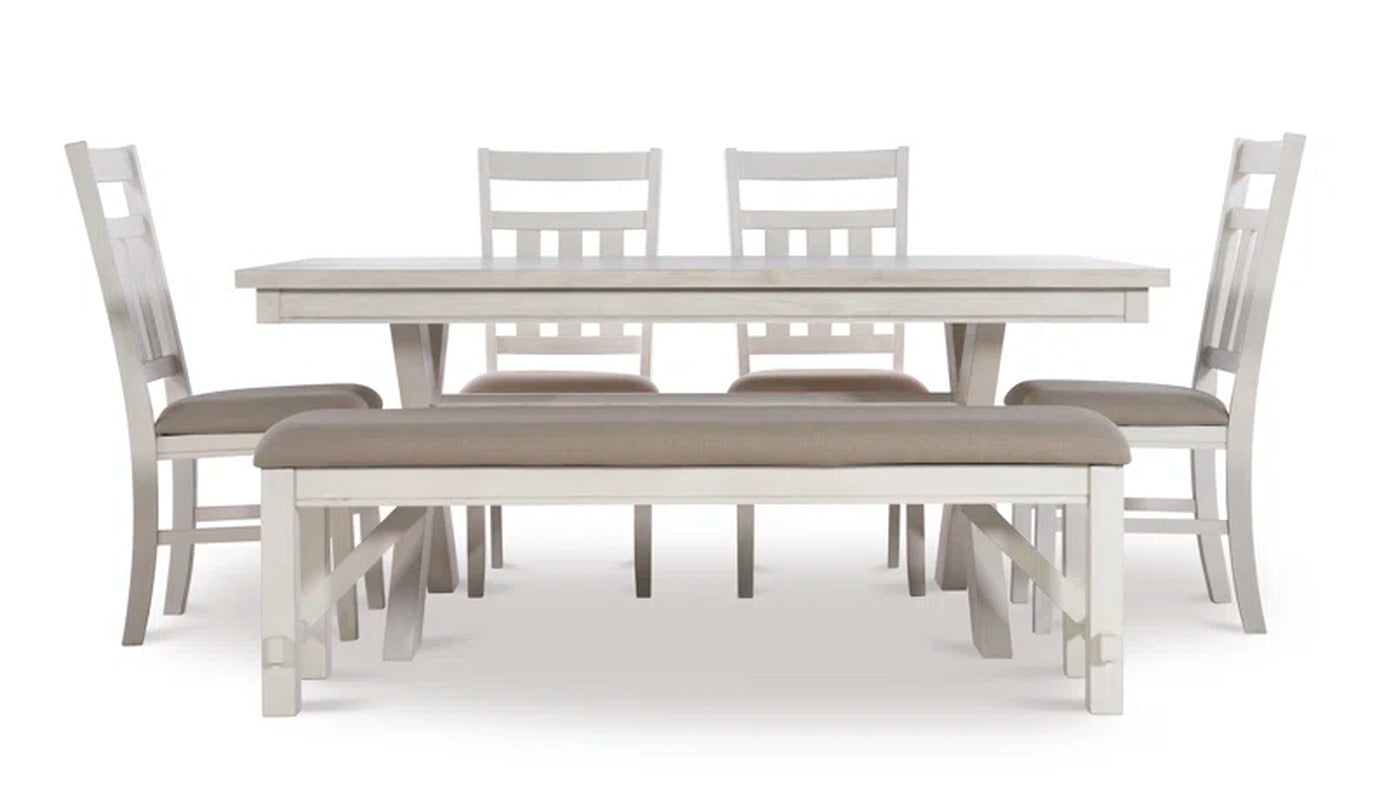 Gigi 6-Piece Upholstered Trestle Dining Set