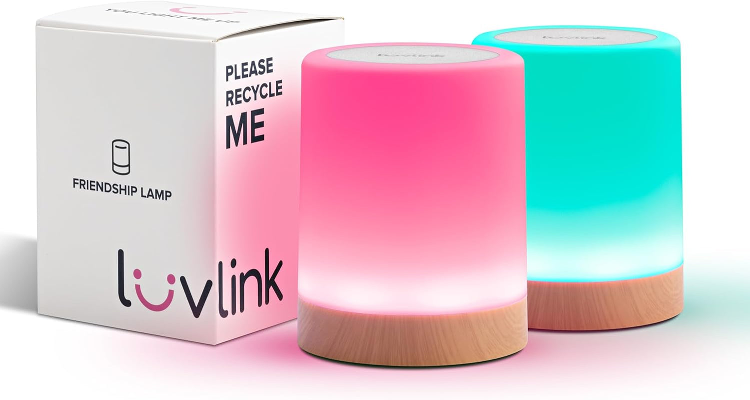 Friendship Lamp V2.0 - Long Distance Wifi Touch Lamps for Couples, Friends & Family | Stay Connected from Anywhere – Easy App Setup – No Subscription (Set of Two)