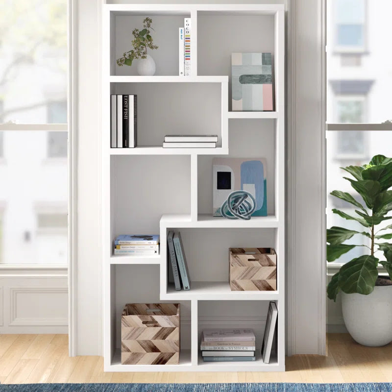 Tello 10-Shelf Geometric Bookcase