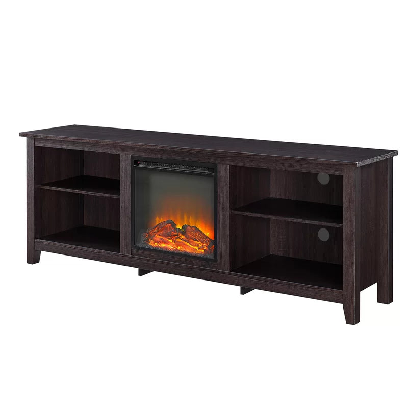 Kneeland 70" Open Storage TV Stand with Electric Fireplace