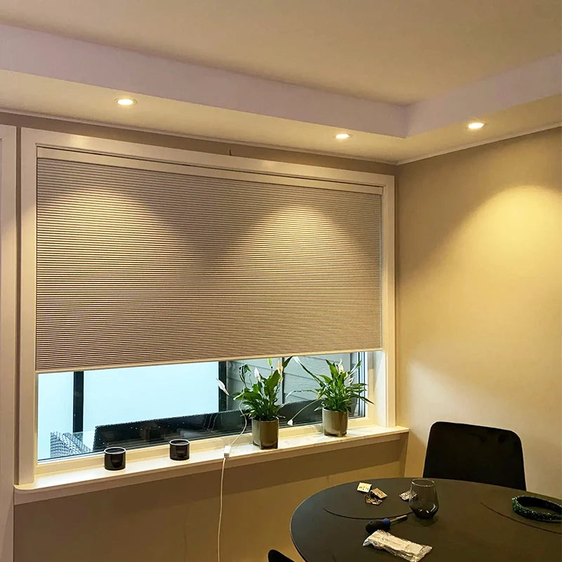 Smart Matters Motorized Blackout Honeycomb Blinds Work with Alexa, Wifi Tuya, Zigbee Cellular Shades for Windows Custom Sizes