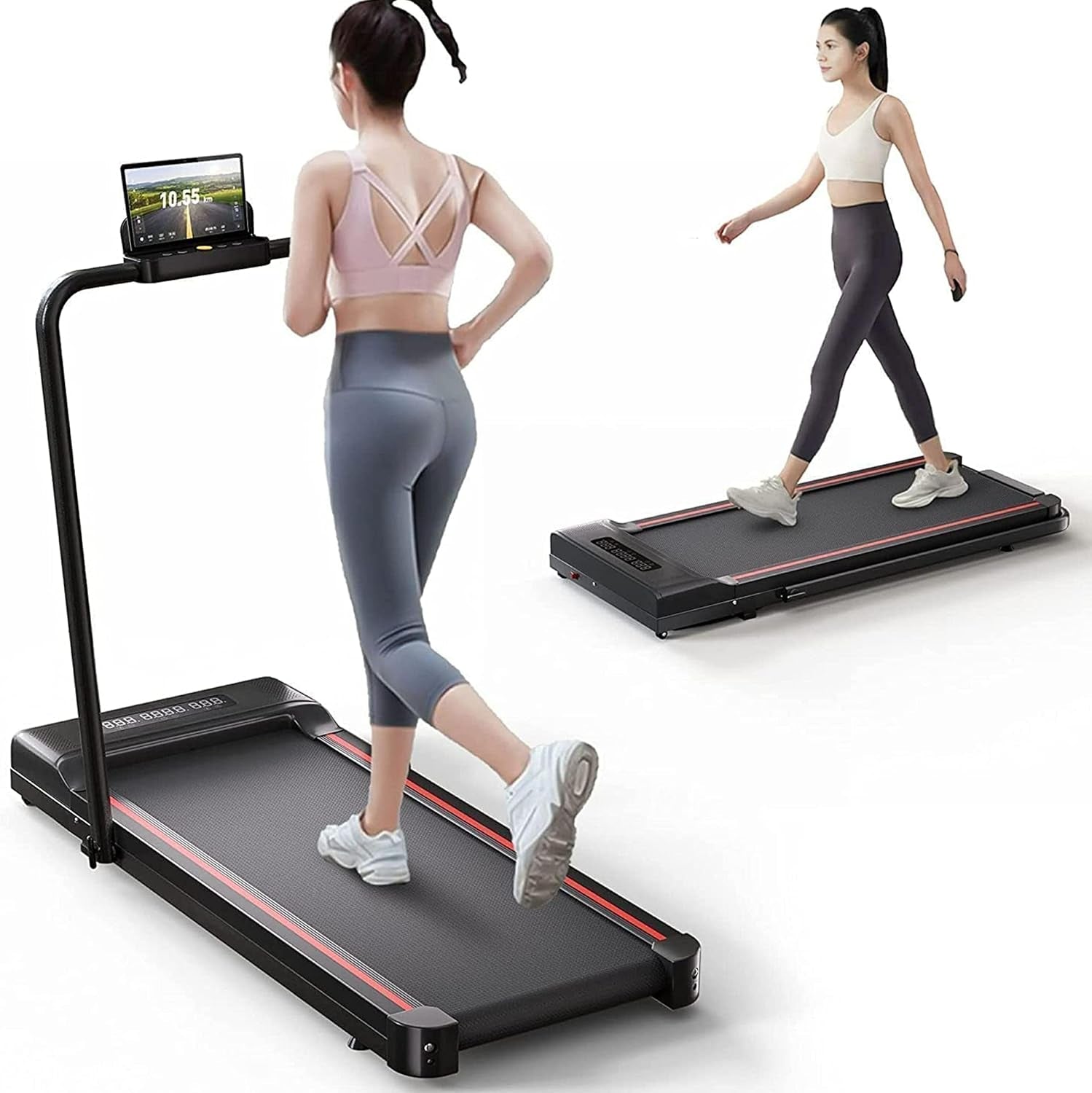 Treadmill-Walking Pad-Under Desk Treadmill-3 in 1 Folding Treadmill-Treadmills for Home-Black Red