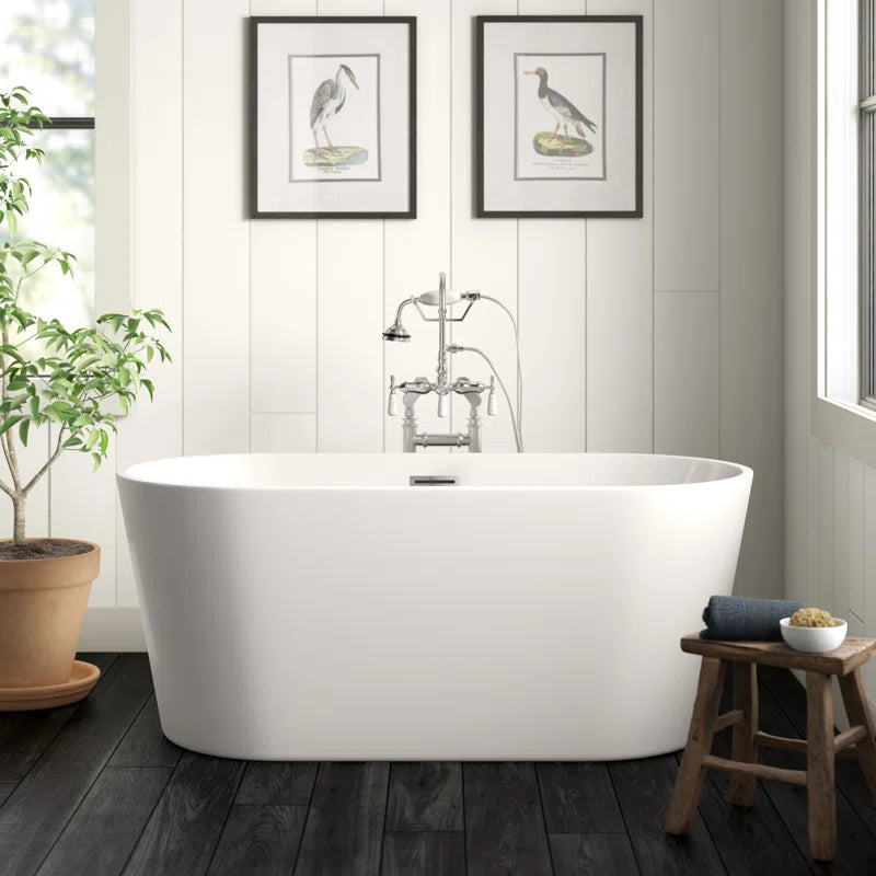 Iris 59" X 30" Freestanding Soaking Acrylic Bathtub