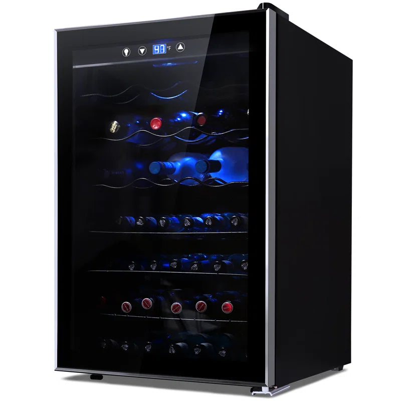 Premium Beverage Cooler & Mini Fridge – 145 Can Capacity, Adjustable Shelves, Glass Reversible Door – Perfect for Home Offices, Bars & Entertaining