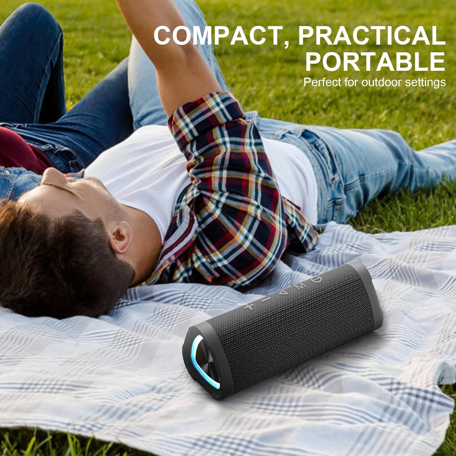 Bluetooth Speakers, V40 Wireless Portable Bluetooth Speaker with TWS Dual Pairing, 24W Stereo Sound and 24H Playtime, IPX7 Waterproof Bluetooth Speaker for Home and Outdoor