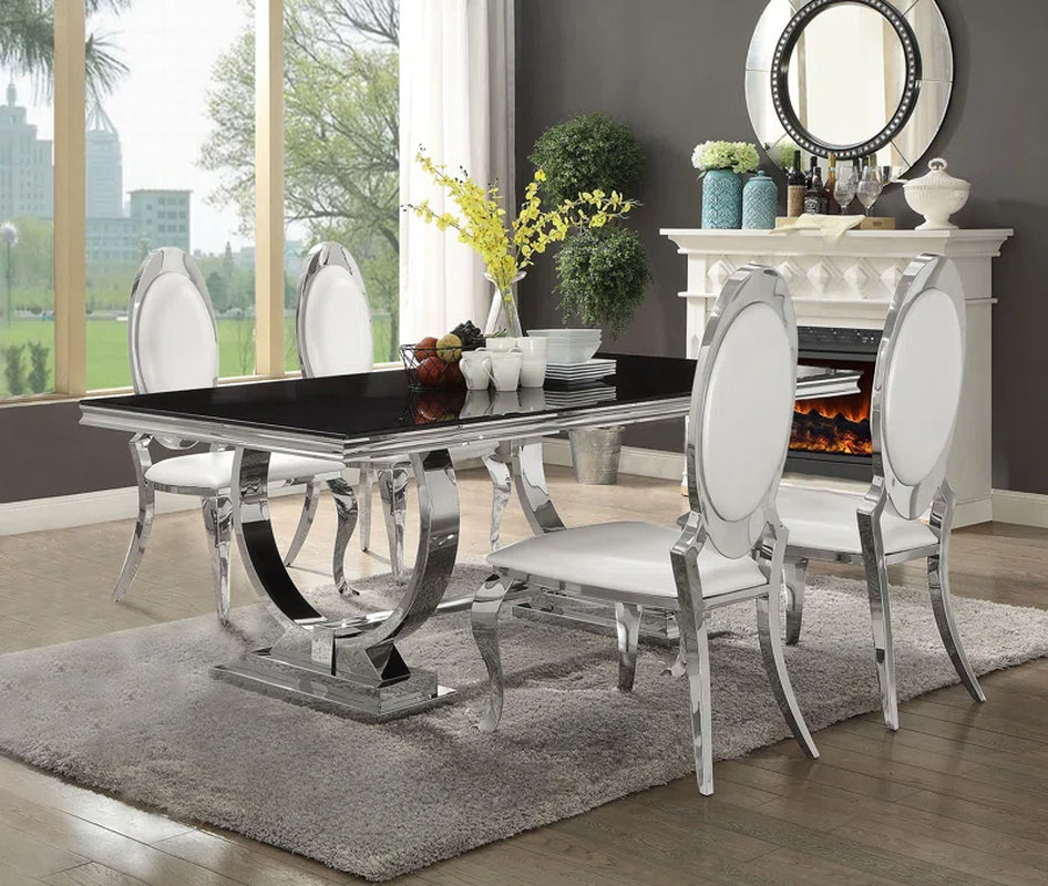 Westhampton Glass Top Trestle Dining Set