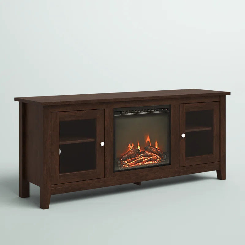 Kohn 58" 2-Door TV Stand with Electric Fireplace