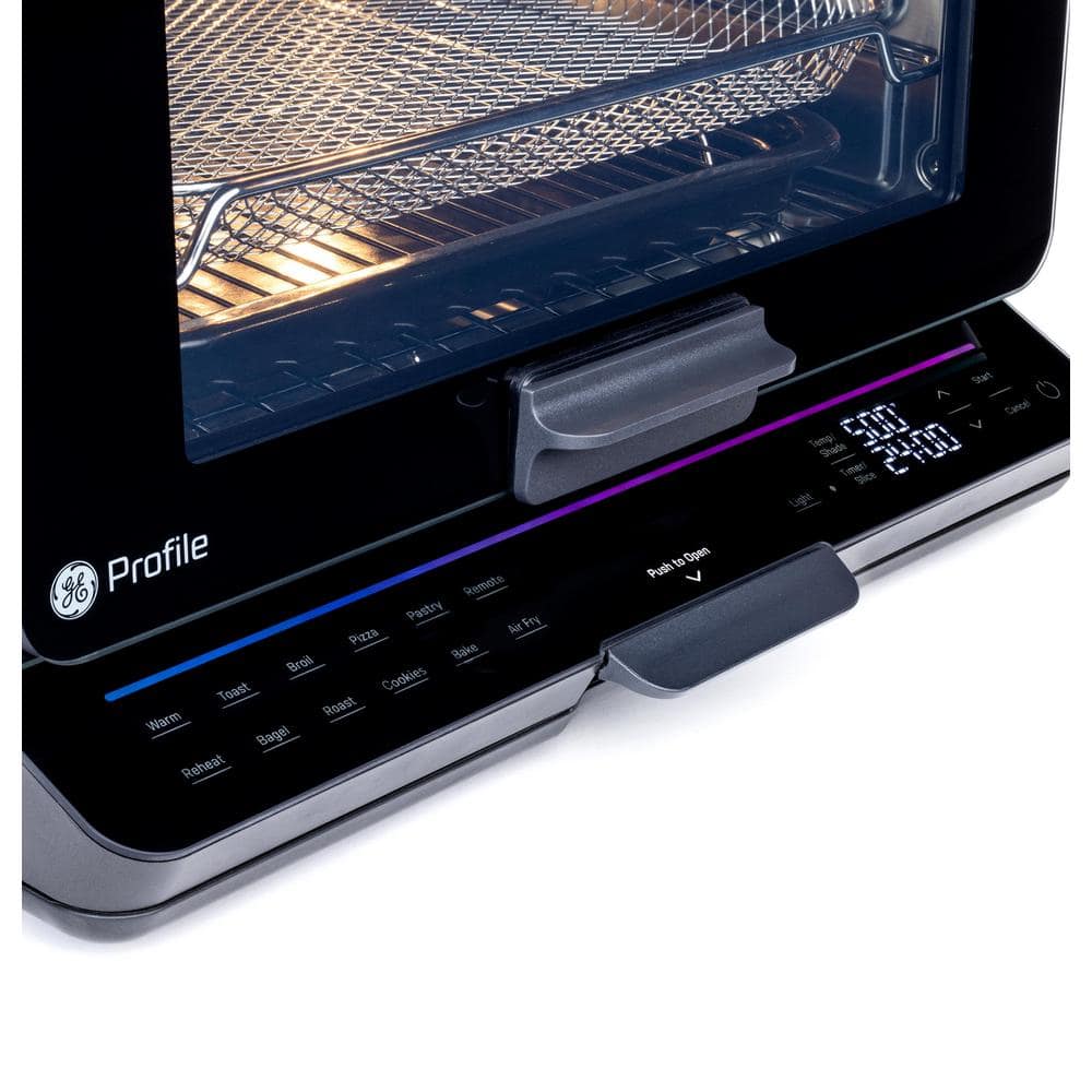 Profile 1,800 W No Preheat Black Toaster Oven with 11-Functions Incl Air Fry, Bake, Broil, and Pizza, Wifi Connected