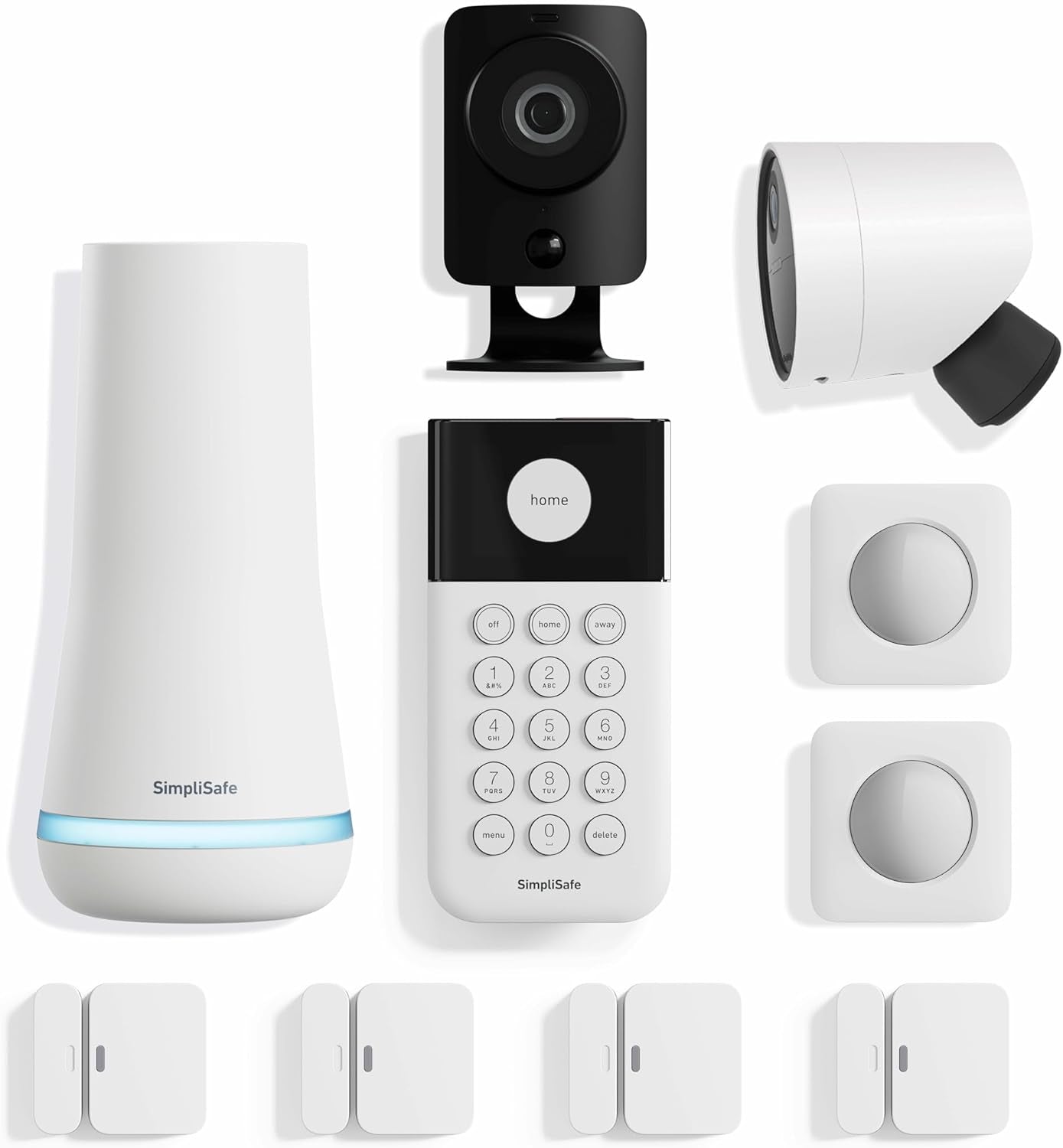 10 Piece Wireless Home Security System with Outdoor Camera - Optional 24/7 Professional Monitoring - No Contract - Compatible with Alexa and Google Assistant