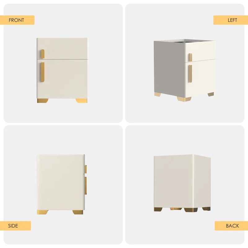 Wynton 1 - Drawer Nightstand (Pre-Assembled) with Safe Case, Wireless Charging, Led Light