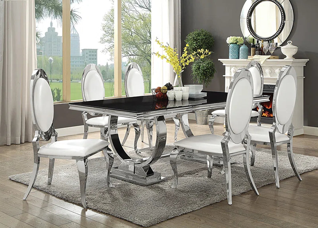 Westhampton Glass Top Trestle Dining Set