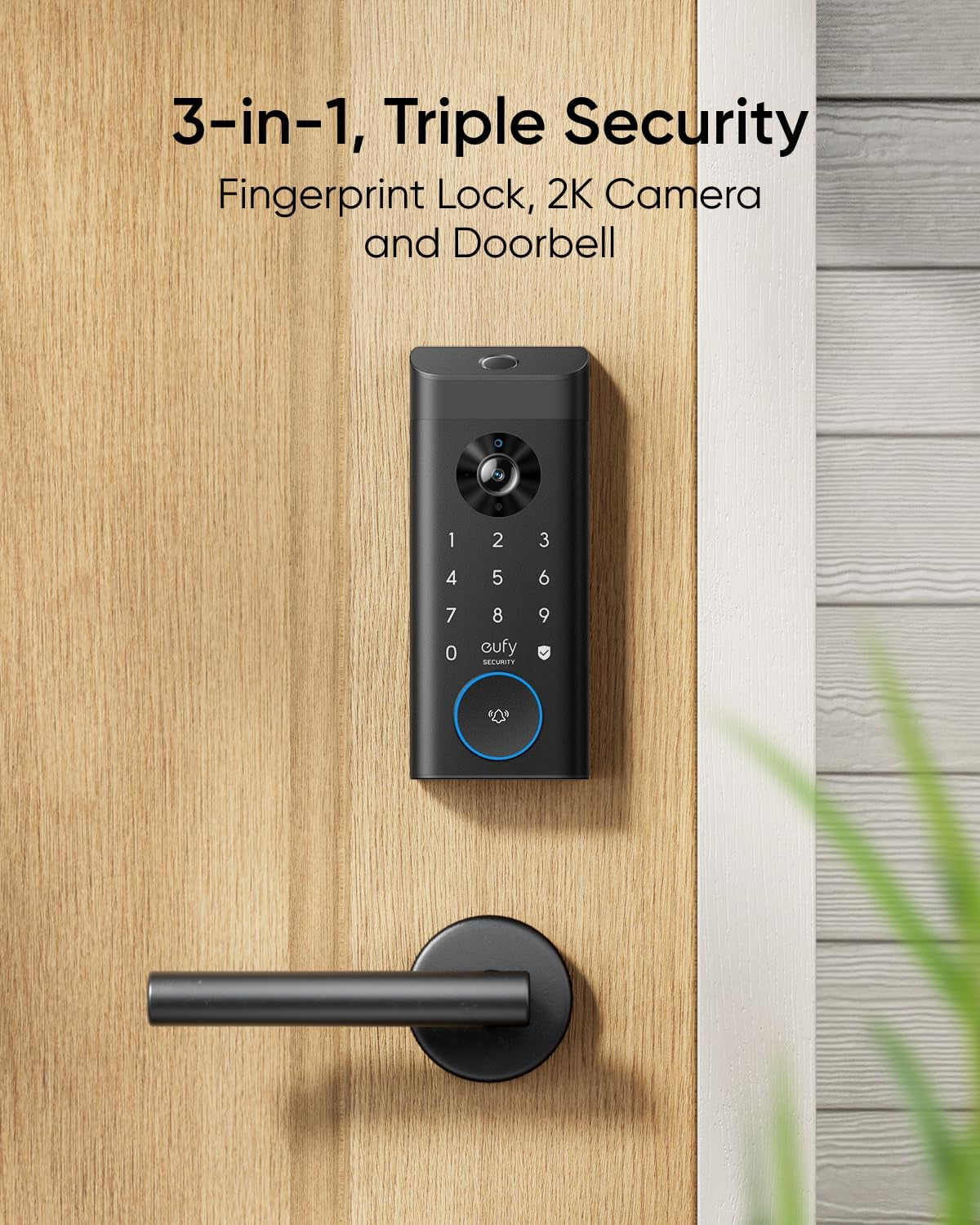 Video Smart Lock E330, 3-In-1 Camera+Doorbell+Fingerprint Keyless Entry Door Lock, Wifi Door Lock,App Remote Control,2K Hd,Doorbell Camera,No Monthly Fee