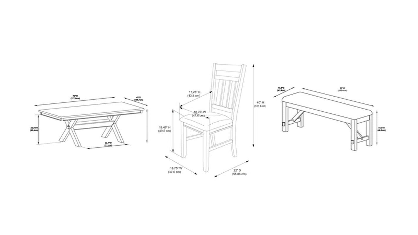 Gigi 6-Piece Upholstered Trestle Dining Set