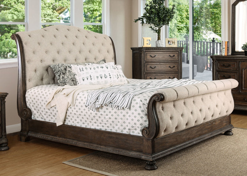 Elegant Amad Heights Sleigh Bed by Lark Manor – Classic Design with Timeless Comfort