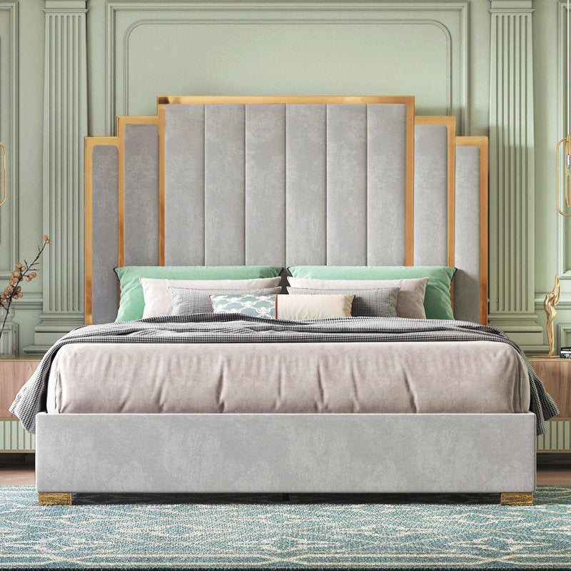 Willa Arlo Interiors Duncanville Upholstered Platform Bed - Elegant Velvet Finish with Diamond-Tufted Headboard | Chic & Timeless Bedroom Centerpiece