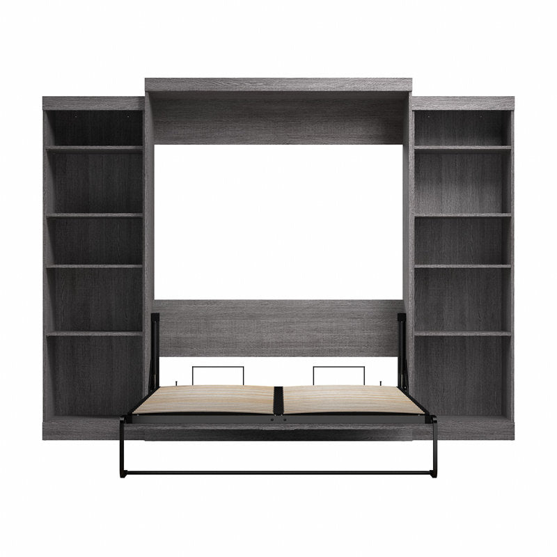 Wade Logan Arlex Murphy Bed with Shelving & Storage - Space-Saving Modern Design, Built-In Desk & Cabinet - Transform Any Room into a Multi-Functional Living Space