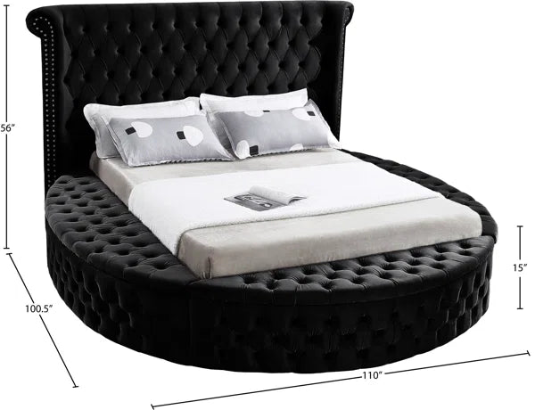 Dorgan Tufted Upholstered Platform Bed with Storage | Low Profile Design, Button-Tufted Headboard, and Spacious Underbed Drawers