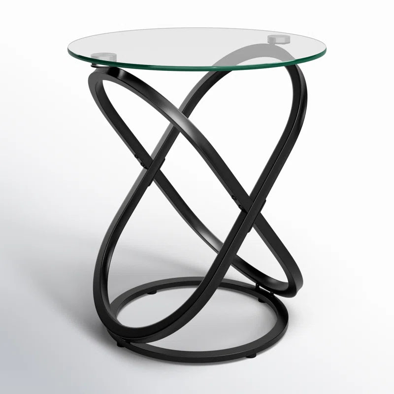 Elegant Dimitri End Table – Modern Glam Design with Gold Accents & Mirrored Top for Luxury Home Décor