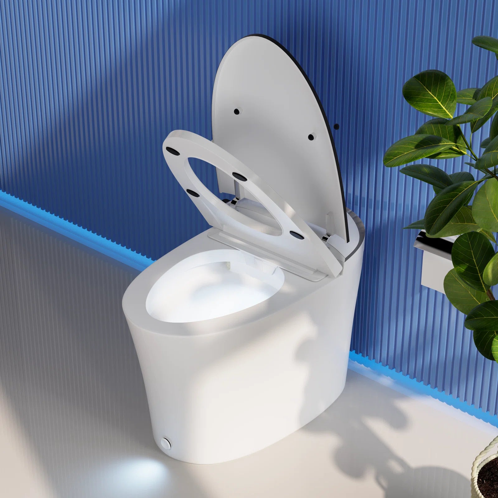 DeerValley Smart Bidet Toilet with Heated Seat | Quiet-Close, Auto Flush, Foot Kick Sensor, Blackout Power Flush | Advanced Comfort and Hygiene