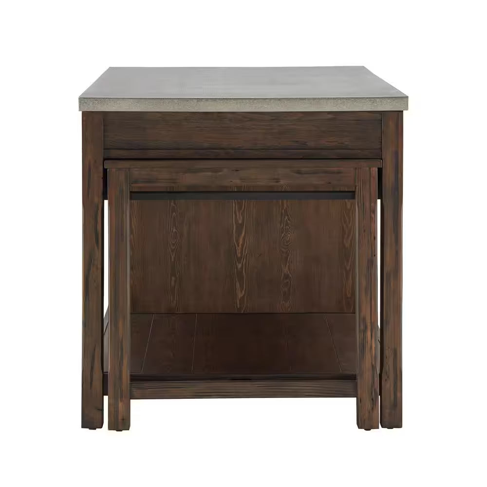 Brown Reclaimed Style Extendable Kitchen Island