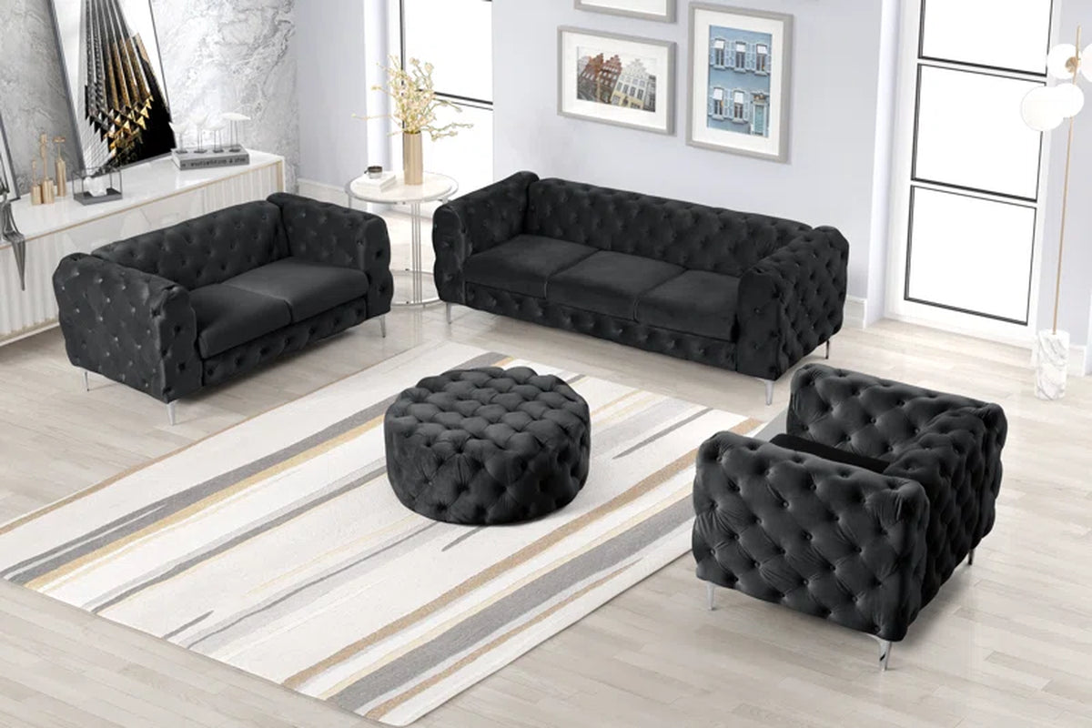 Graford 4 - Piece Velvet Living Room Set