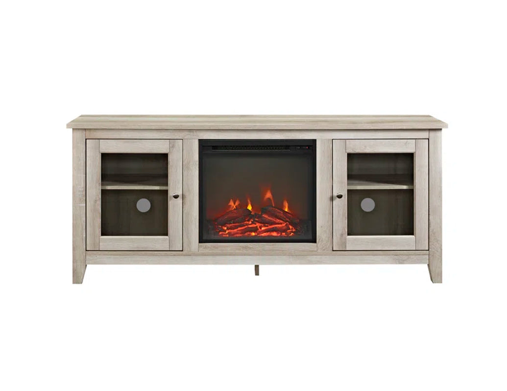 Kohn 58" 2-Door TV Stand with Electric Fireplace