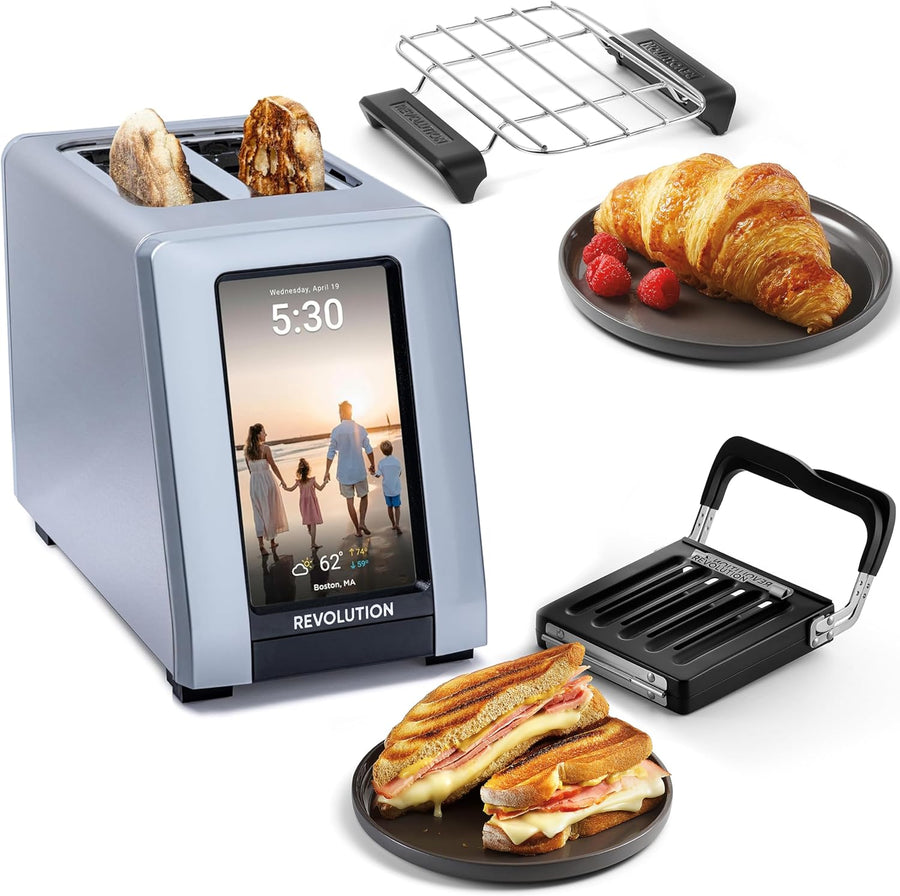 R180 Connect plus Smart Toaster with Touchscreen (Bundle with Toastie Press & Warming Rack) Choose from 40+ Bread Types, 7 Browning Levels, & Toastie Press Mode