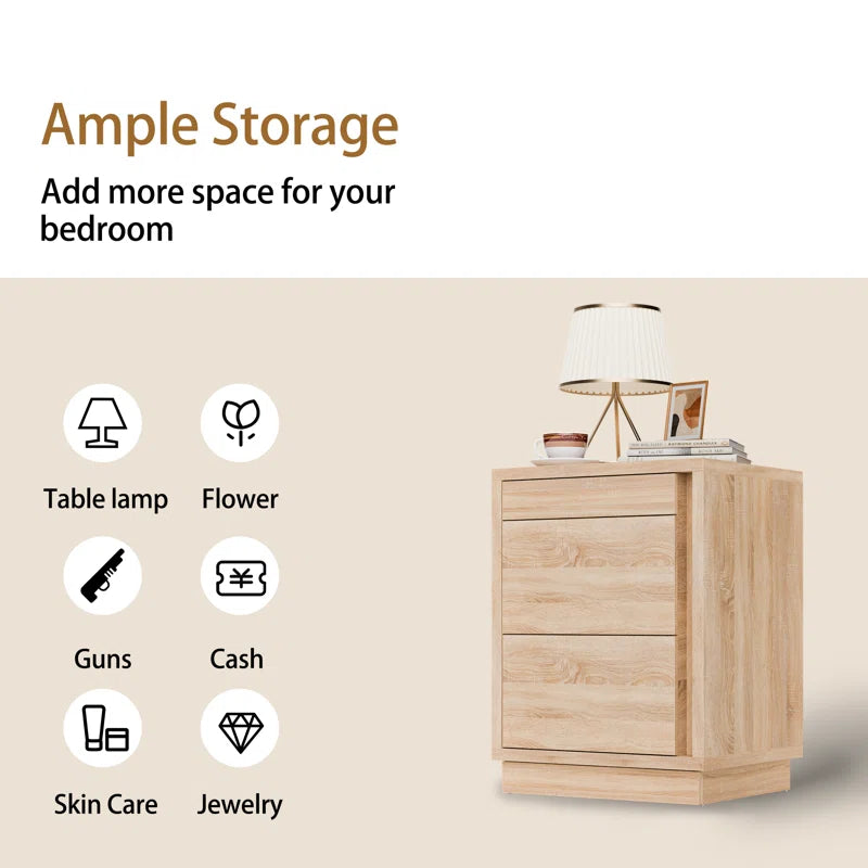 Lockable Smart Nightstand with Gun Cabinet
