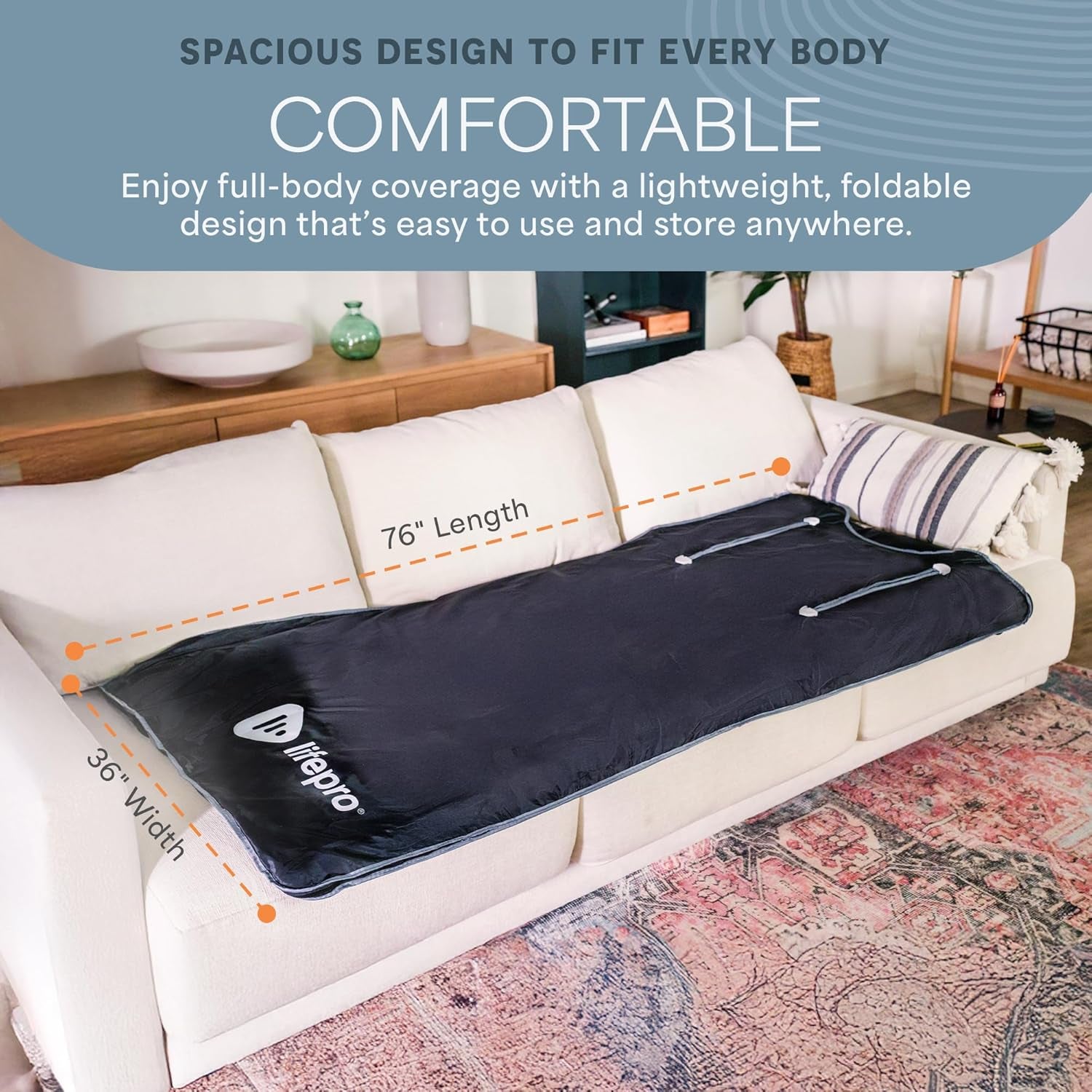 Bioremedy Infrared Sauna Blanket – Available in 5 Colors – Portable Far Infrared Home Sauna Bag for Detox, Tension, and Relaxation – Adjustable Temp (86–158°F) & Timer – Includes Detox Wraps