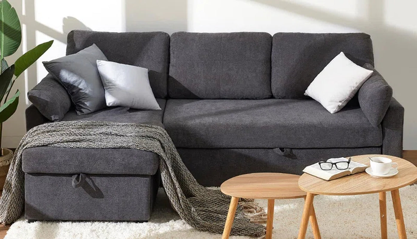 Baerl 84" Sofa Bed Pull Out Bed with Storage Chaise