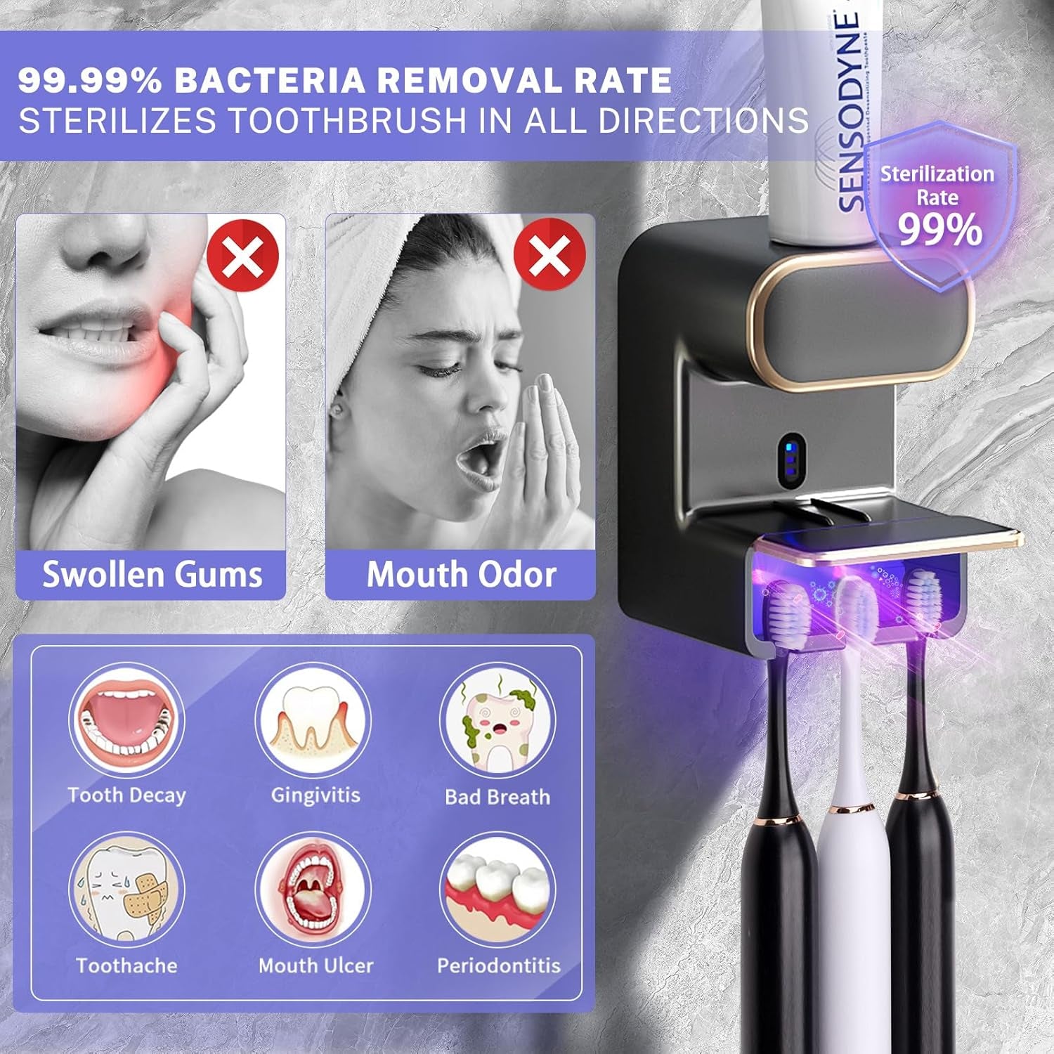 Automatic Toothpaste Dispenser,Wall Mounted Electric Toothpaste Dispenser with 3 Toothpaste Slots,Toothpaste Dispenser for Kids and Adults (Black)