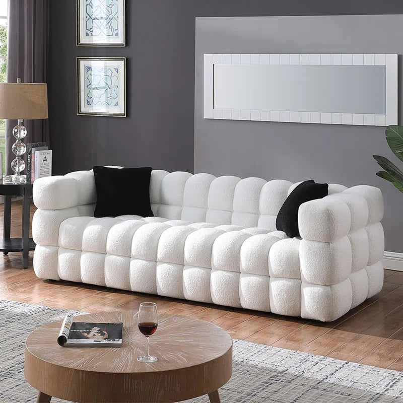 Monica 84.25'' Boucle Square Arm Sofa