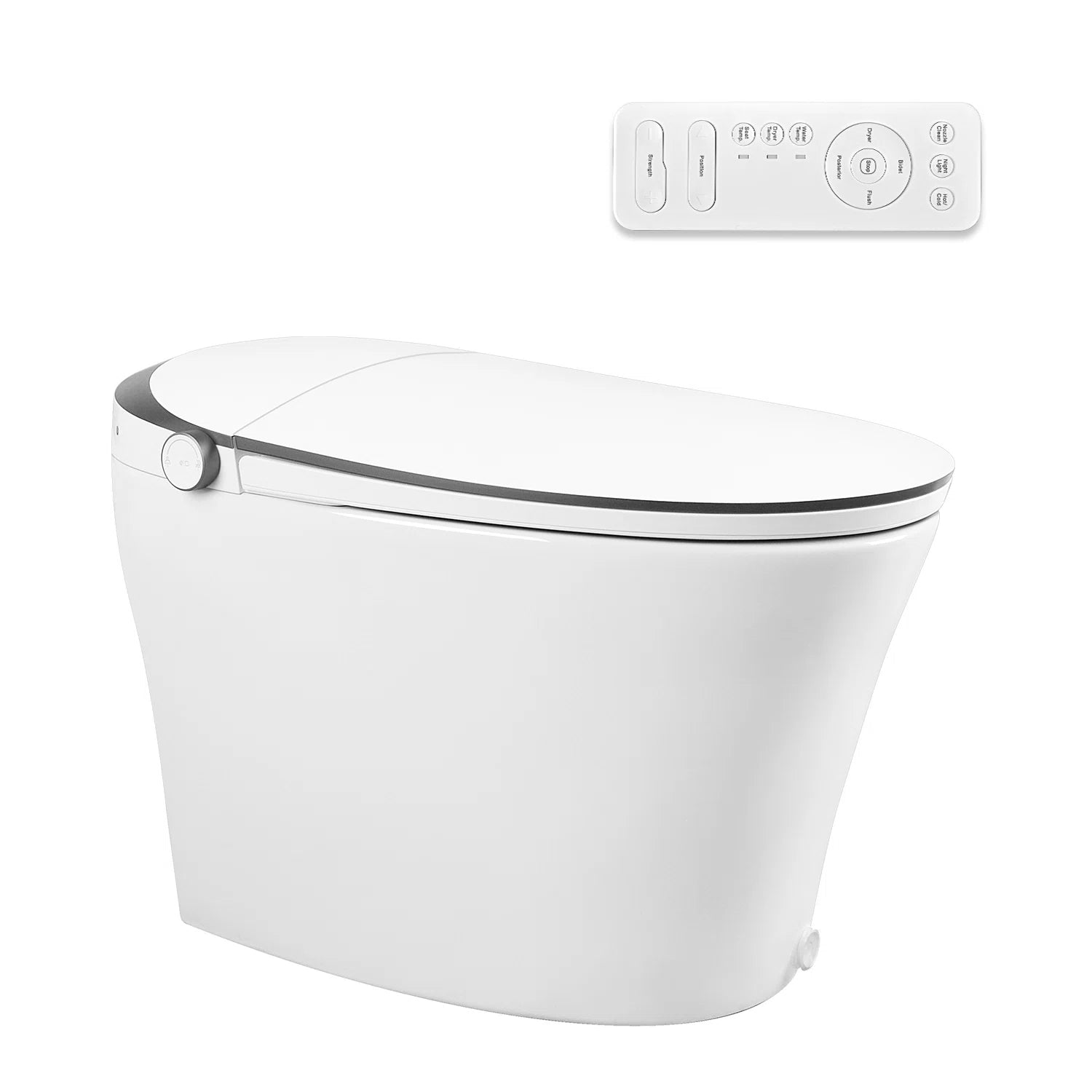 DeerValley Smart Bidet Toilet with Heated Seat | Quiet-Close, Auto Flush, Foot Kick Sensor, Blackout Power Flush | Advanced Comfort and Hygiene