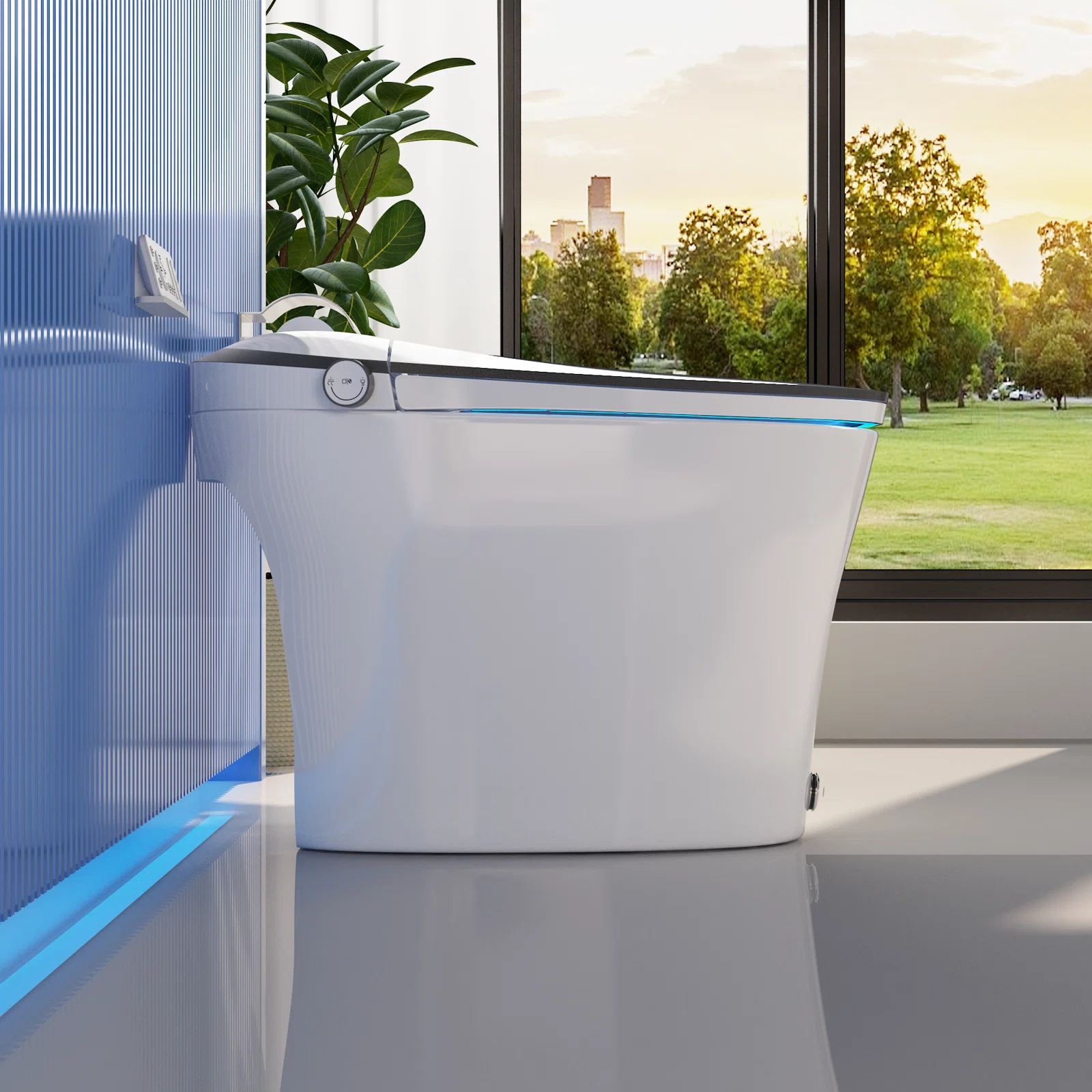 DeerValley Smart Bidet Toilet with Heated Seat | Quiet-Close, Auto Flush, Foot Kick Sensor, Blackout Power Flush | Advanced Comfort and Hygiene