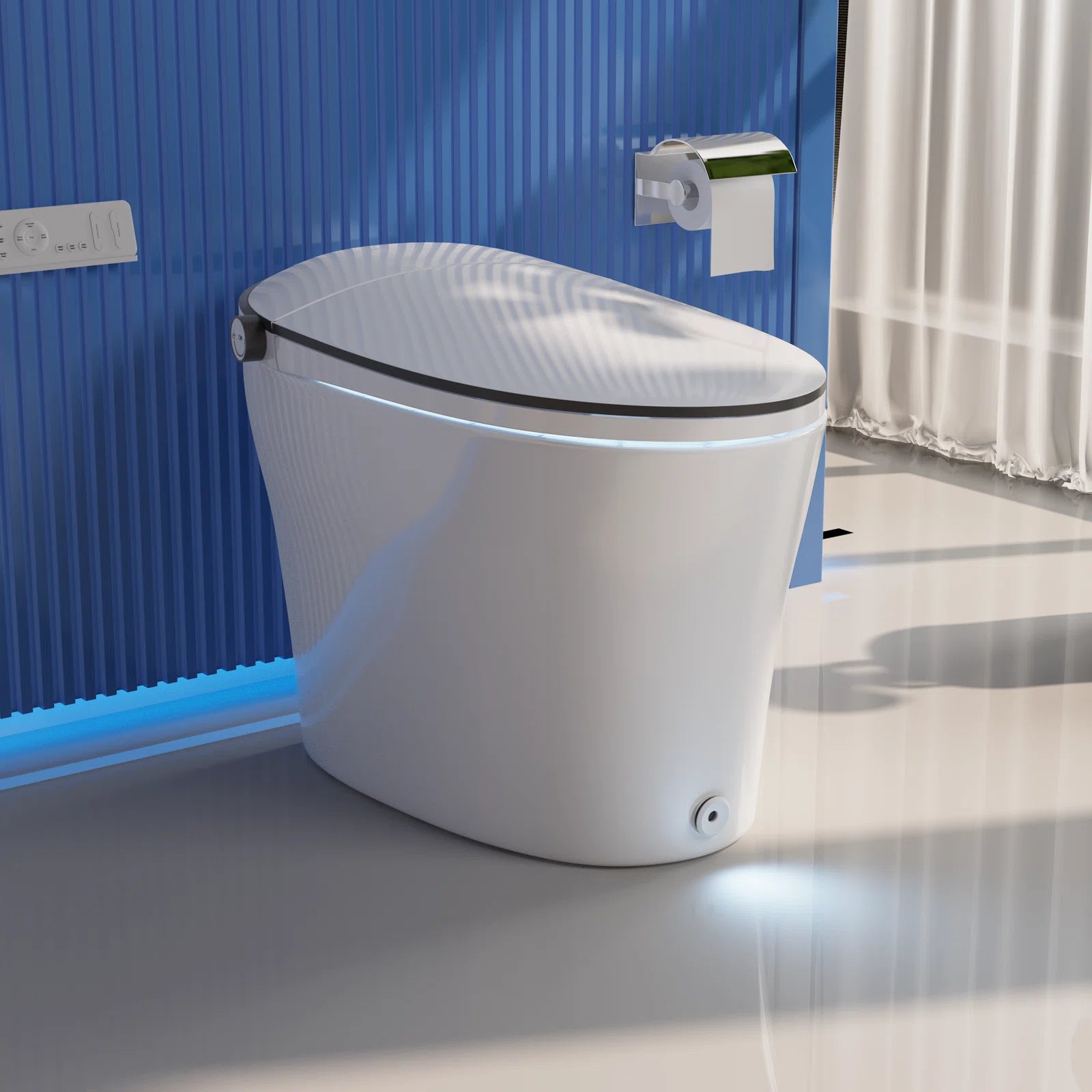 DeerValley Smart Bidet Toilet with Heated Seat | Quiet-Close, Auto Flush, Foot Kick Sensor, Blackout Power Flush | Advanced Comfort and Hygiene