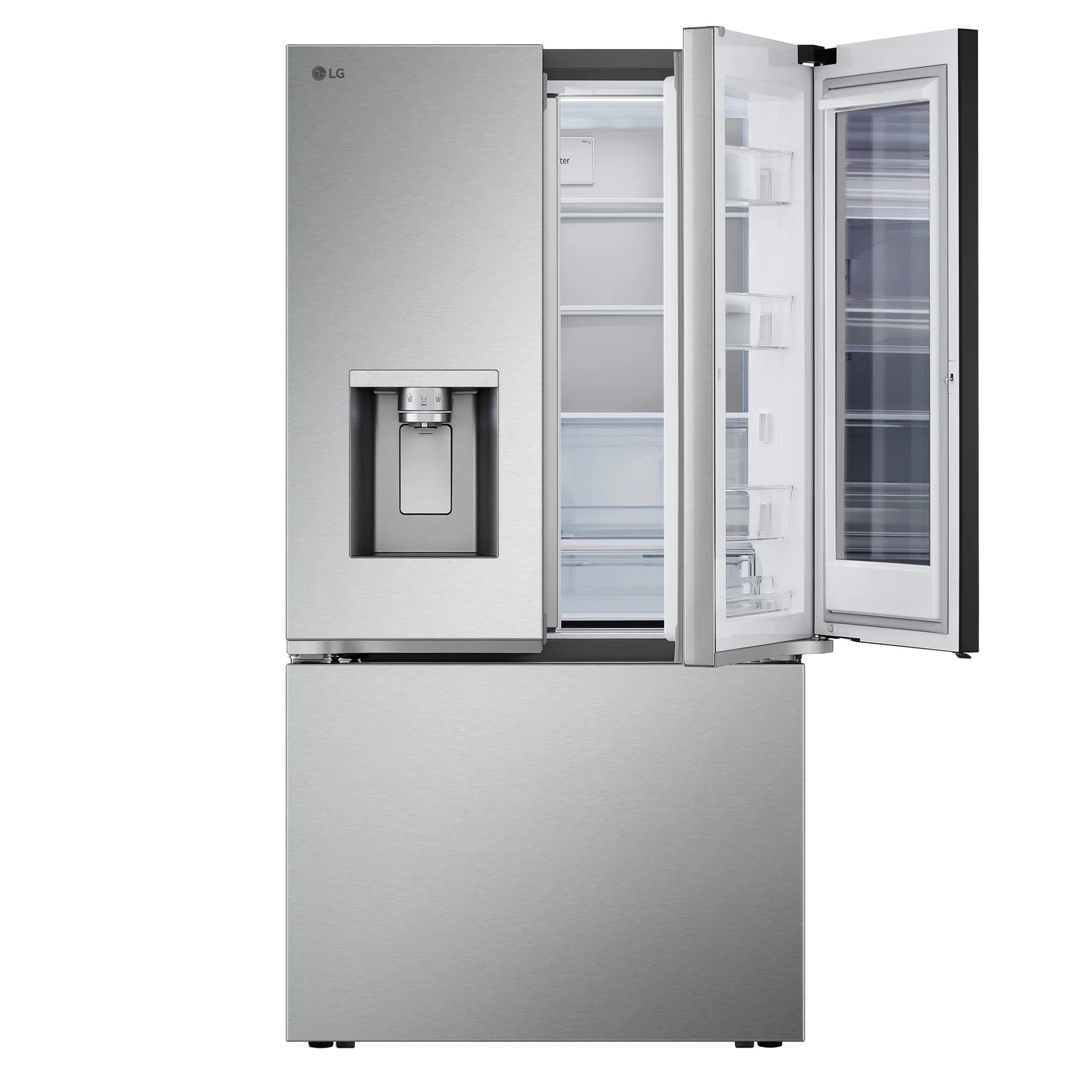 LG 31 cu. ft. Smart French Door Refrigerator | InstaView™ Door-in-Door®, Dual Ice Maker, and Wi-Fi Connectivity | Max Capacity, Energy Efficient, and Modern Kitchen Convenience